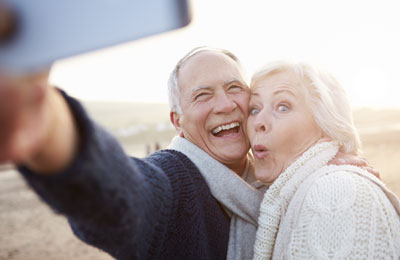 Mini Cruise to Ostend Couple taking a selfie on the coast
