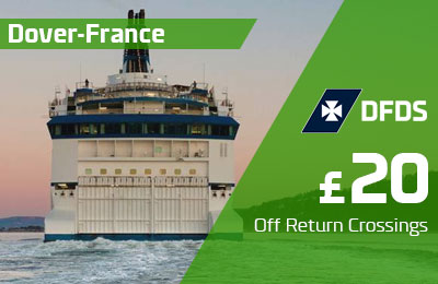 Economize até £ 20 em cruzamentos de retorno da Dover-France